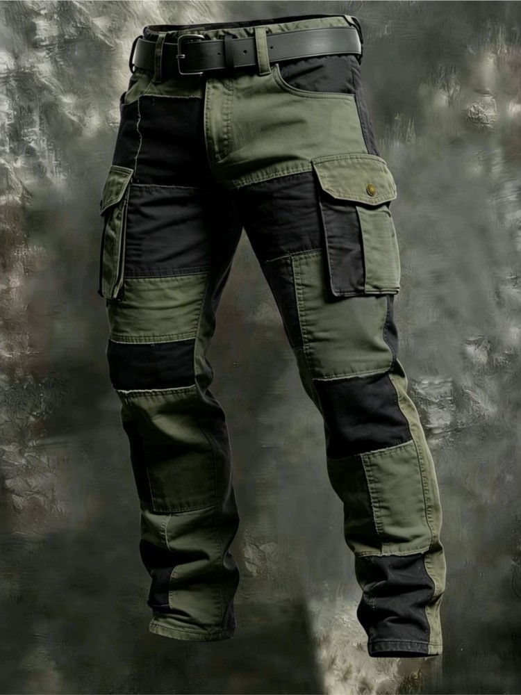 Pantalon Cargo en Coton pour Homme, Kaki, Décontracté, Tactique, Joggers Cargo Multi-Poches, Noir, Style Militaire, Léger, Vêtement de Travail