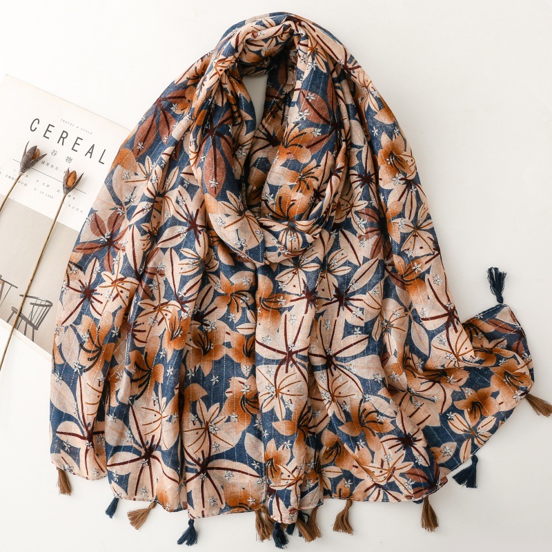 Coton lin sentiment ventiler 88*180 cm luxe doux femmes Viscose écharpe femme châle gland musulman Hijab Pashmina