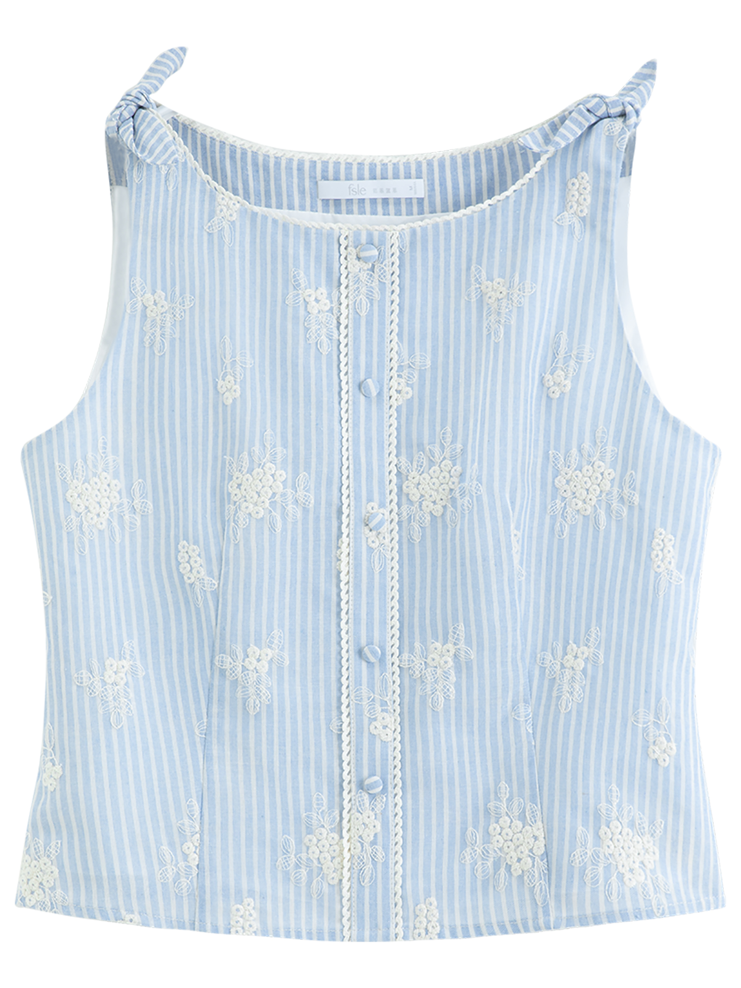 Ensemble Cami Brodé Style Plage Estivale FSLE 2026 avec Jupe Midi Rayée Coupe A-Line et Haut Sans Manches – Style Féminin Deux Pièces