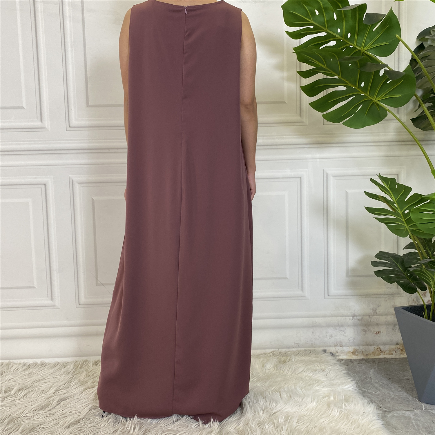 Robe Longue sans Manches de Type Abaya Musulman pour Femme, Robe de Soirée Modeste en Caftan Marocain de Plusieurs Couleurs, Produit Islamique, Nouvelle Collection
