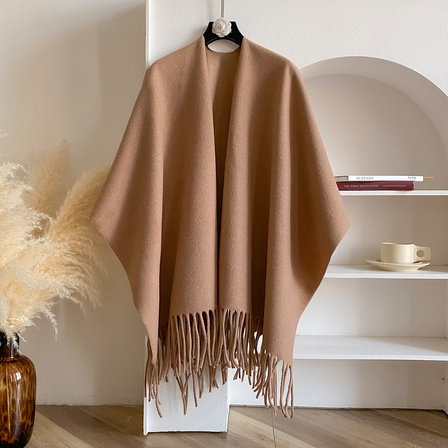Hiver femmes Poncho chaud châle Double face concepteur épaississement couverture de luxe écharpe femme Cape cachemire Pashmina Cape étole