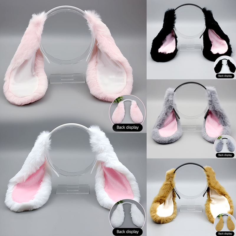 Bandeau oreilles de lapin mignon, cerceau en peluche pour cheveux, couvre-chef, Costume de Cosplay, accessoires pour cheveux, fête pour adultes