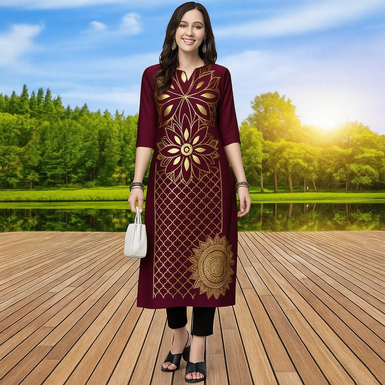 Kurtta – robe Kurt confortable pour femmes musulmanes, à la mode, Tube droit, fleurs, décontractée, ethnique, arabe du moyen-orient, 2026