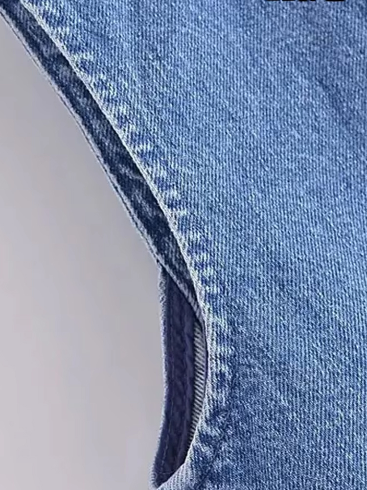 Femmes mode avant bouton Denim gilet Vintage col en V sans manches vêtements de dessus pour femmes Chic gilet hauts