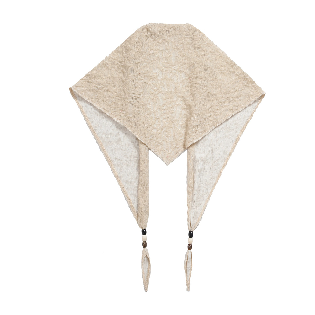 1 Foulard fin et personnalisé pour femme, motif Paisley uni, en dentelle, avec texture de perles en bois, en soie tricotée
