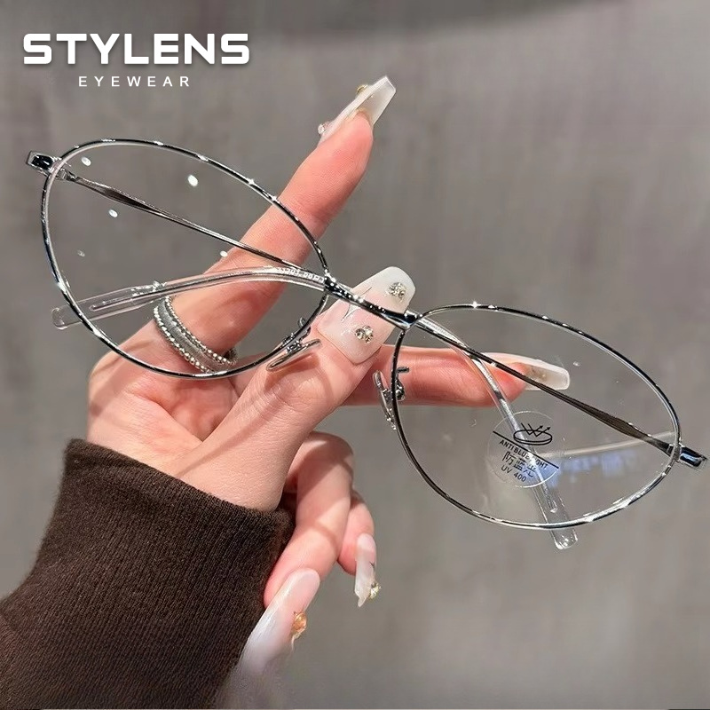 STYLENS Nouvelles lunettes de vue polyvalentes à monture ovale en métal, anti-rayonnement, pour femmes, idéales pour la lecture et la myopie
