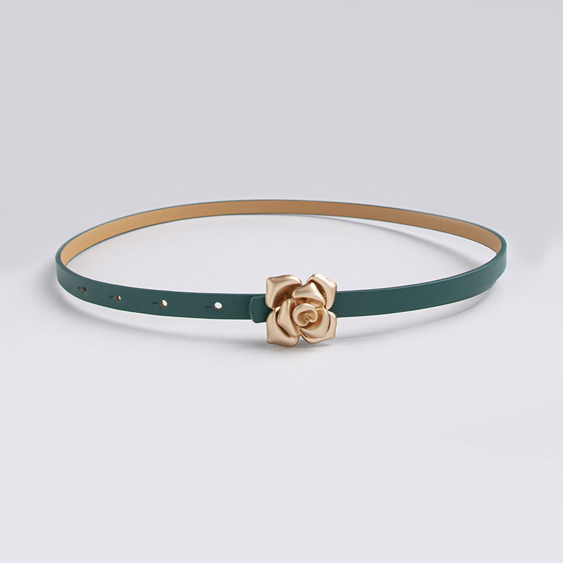 Ceinture fine pour femmes, Simple et polyvalente, boucle Rose, accessoire de mode élégant, nouvelle collection