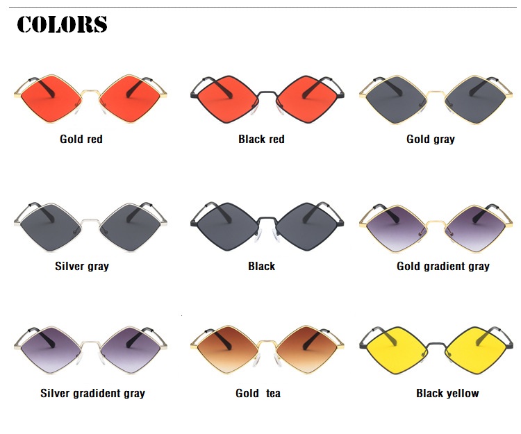 Lunettes de soleil en métal losange pour femmes 2024, lunettes de soleil vintage à monture irrégulière pour hommes, lunettes de soleil UV400 pour femmes, lunettes de protection, Oculos, Gafas De Sol