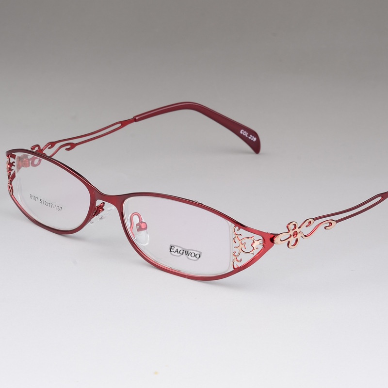 Lunettes de vue en acier inoxydable pour femmes, verres de Prescription élégants, pour lecture, myopie, fleur