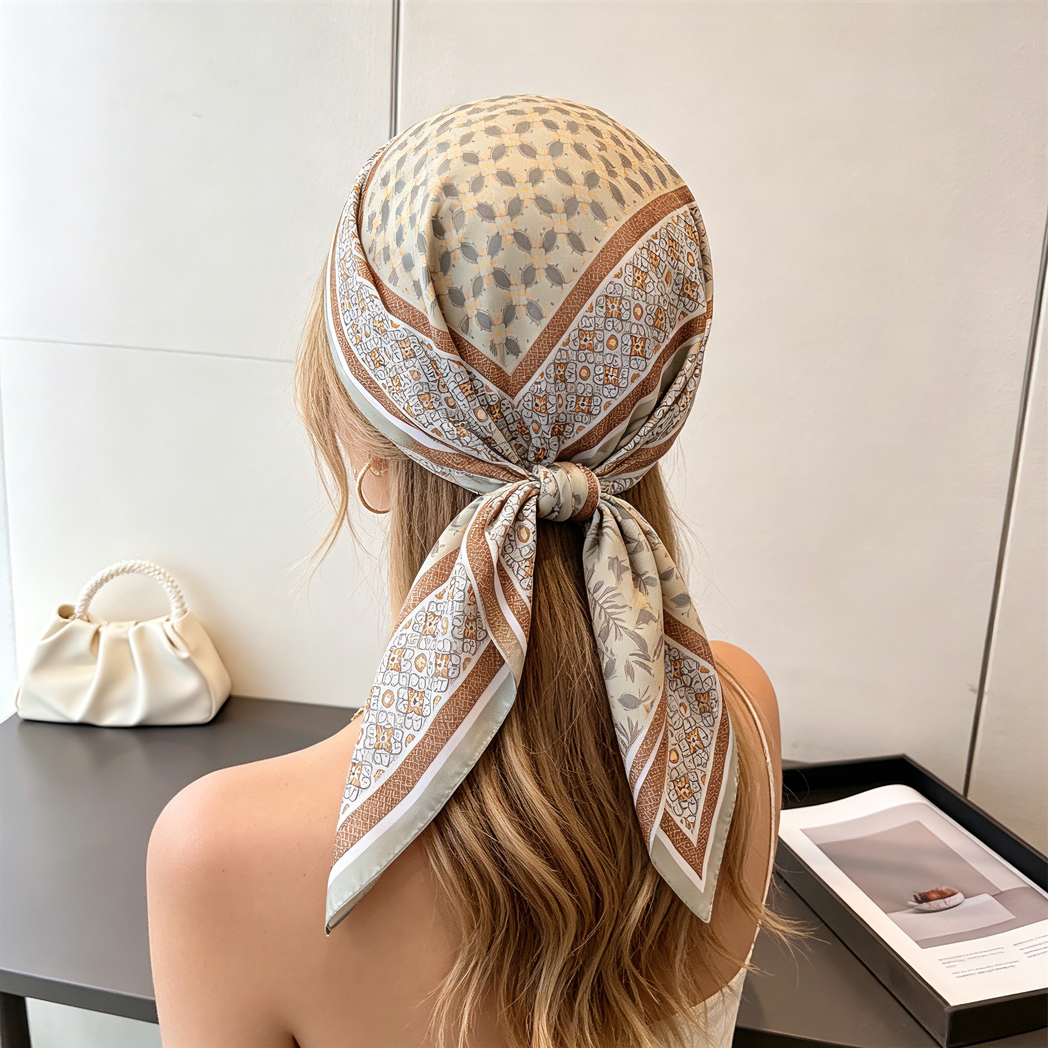 Nouvelles écharpes carrées imprimées 2026 en satin doux imitation soie pour femmes, bandanas de luxe, hijabs, foulards élégants, châles et étoles