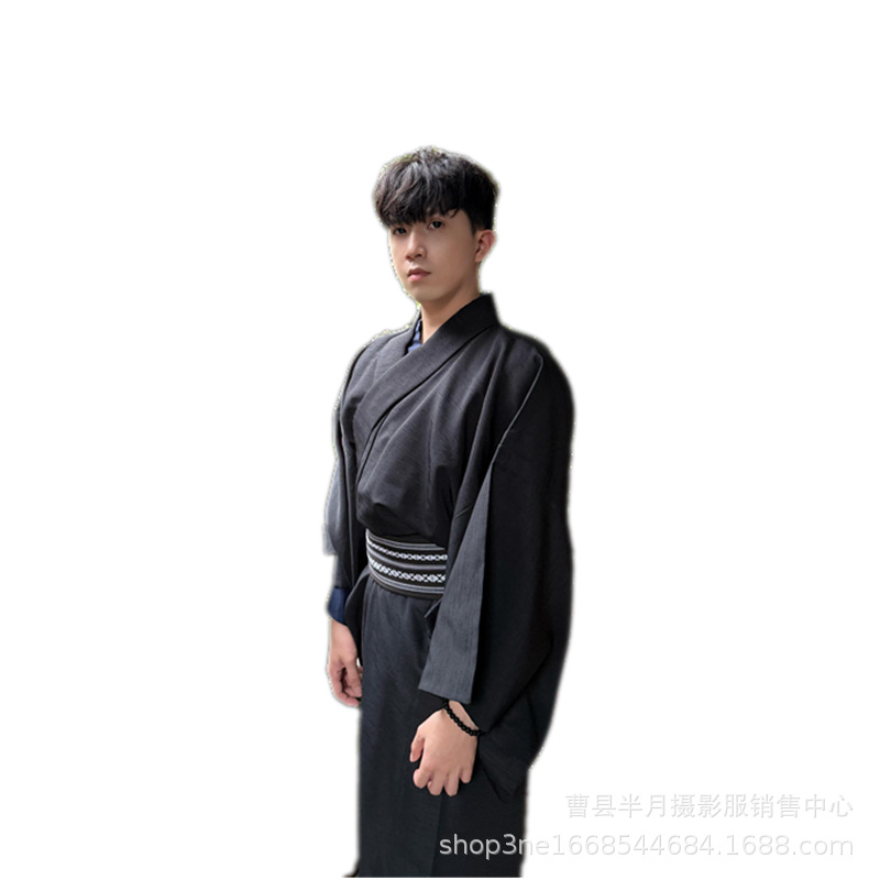Kimono pour homme, Yukata japonais amélioré, tenue de cuisine japonaise, style samouraï, pour la photographie japonaise