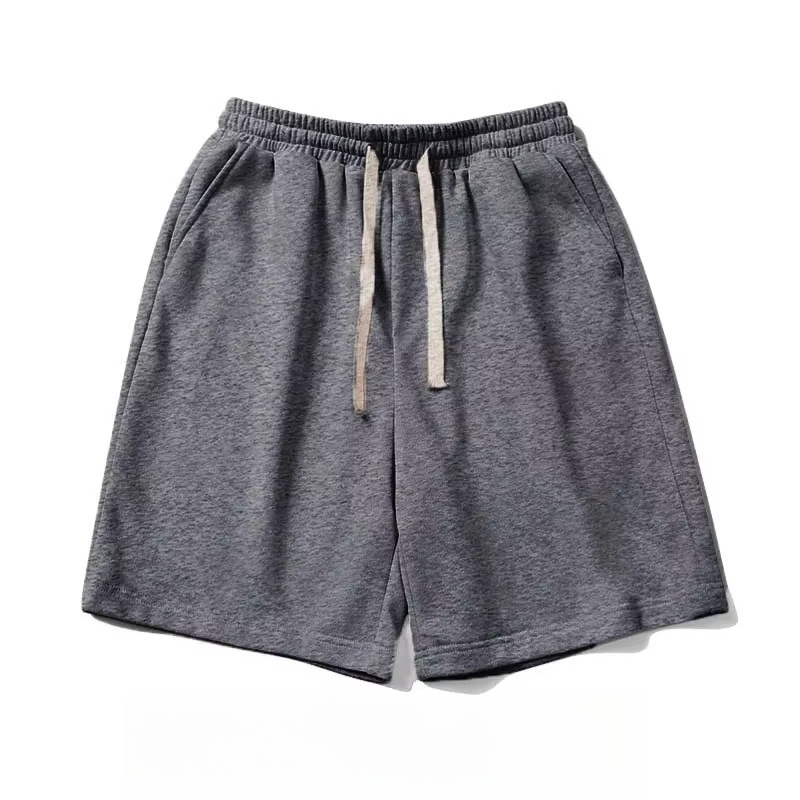 Short de sport pour hommes quatre saisons Fitness ample pur noir tricoté coton short décontracté Streetwear short de sport