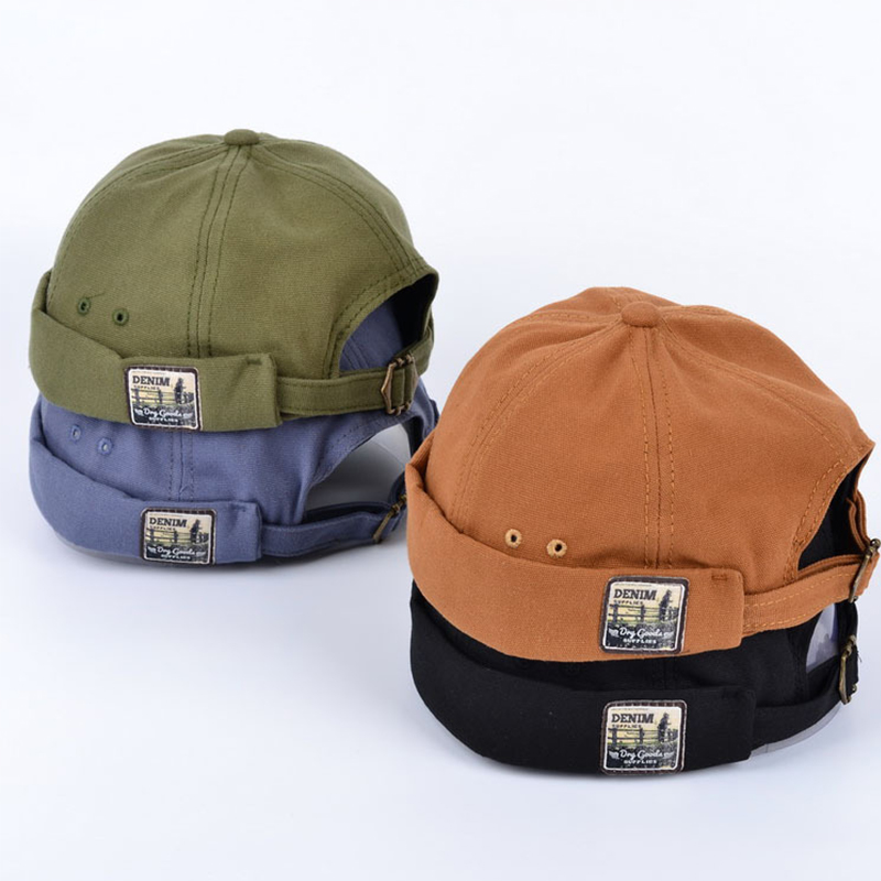 Chapeau dôme sans bords en coton doux pour hommes et femmes, couleur unie, casquette Docker réglable en Melon, unisexe, Hip Hop Street, chapeaux de propriétaire
