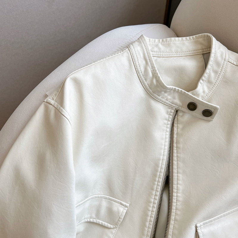 2025 femmes veste en cuir Pu femmes automne mode court décontracté tout-match hauts en cuir femme coréenne en cuir ample dame vêtements d'extérieur
