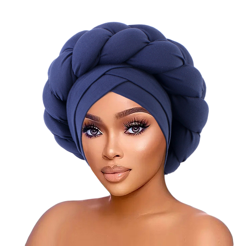 Nouveau africain torsadé grande tresse frite Turban chapeau musulman Hijab chapeau élastique bandeau foulard bonnet chapeaux Turbante casquette