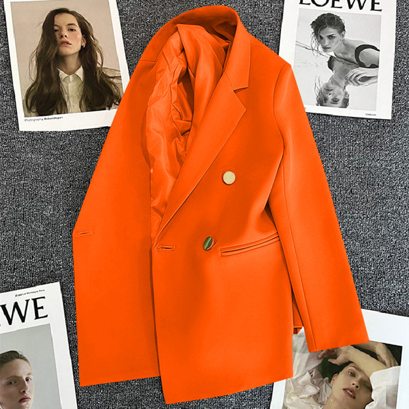 33 couleurs mode costume veste femmes Double boutonnage Blazers décontracté hauts Streetwear dame costume manteau bureau vêtements d'extérieur printemps automne