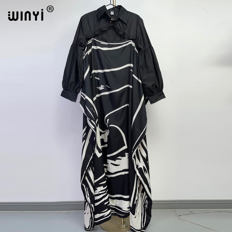 Robe longue en soie imprimée style moyen-orient, caftan, maxi, ample, style bohémien, pour la plage, collection printemps, recommandé par des blogueurs