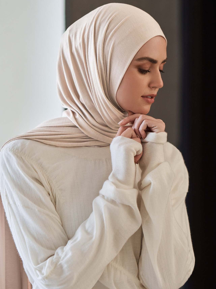 Ensemble Hijab et sous-bonnet en jersey modal 29 couleurs – Foulard musulman en coton doux et élastique de qualité supérieure, turban, bonnet, hijab saoudien