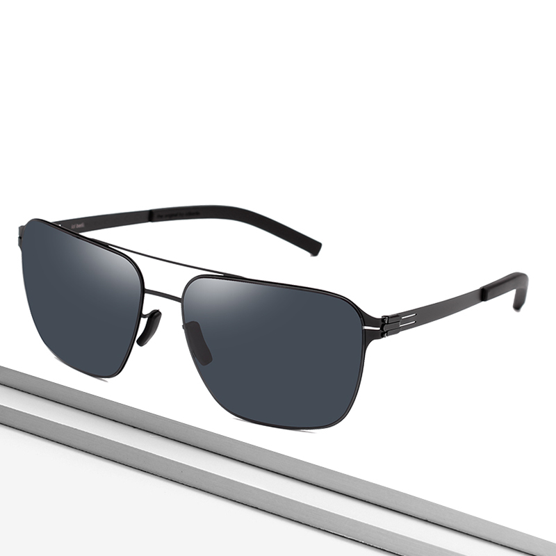 Lunettes de soleil sans vis, carrées, ultralégères, pour homme, de marque allemande, de luxe, pour l'extérieur, la conduite, la pêche, UV400