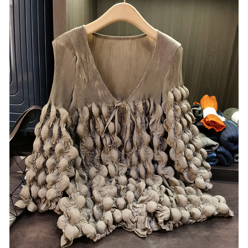Femmes manteaux élégants plissé à manches longues vestes à lacets épissé décontracté col en V manteau élégant dame Cardigan vêtements d'extérieur automne 2025