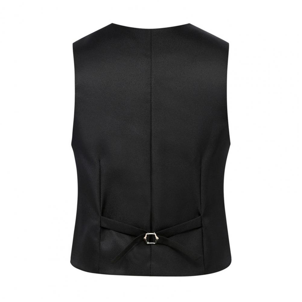 Gilet formel sans manches poches simple boutonnage homme costume gilet décontracté fête Bar Banquet robe gilet couleur unie costume gilet