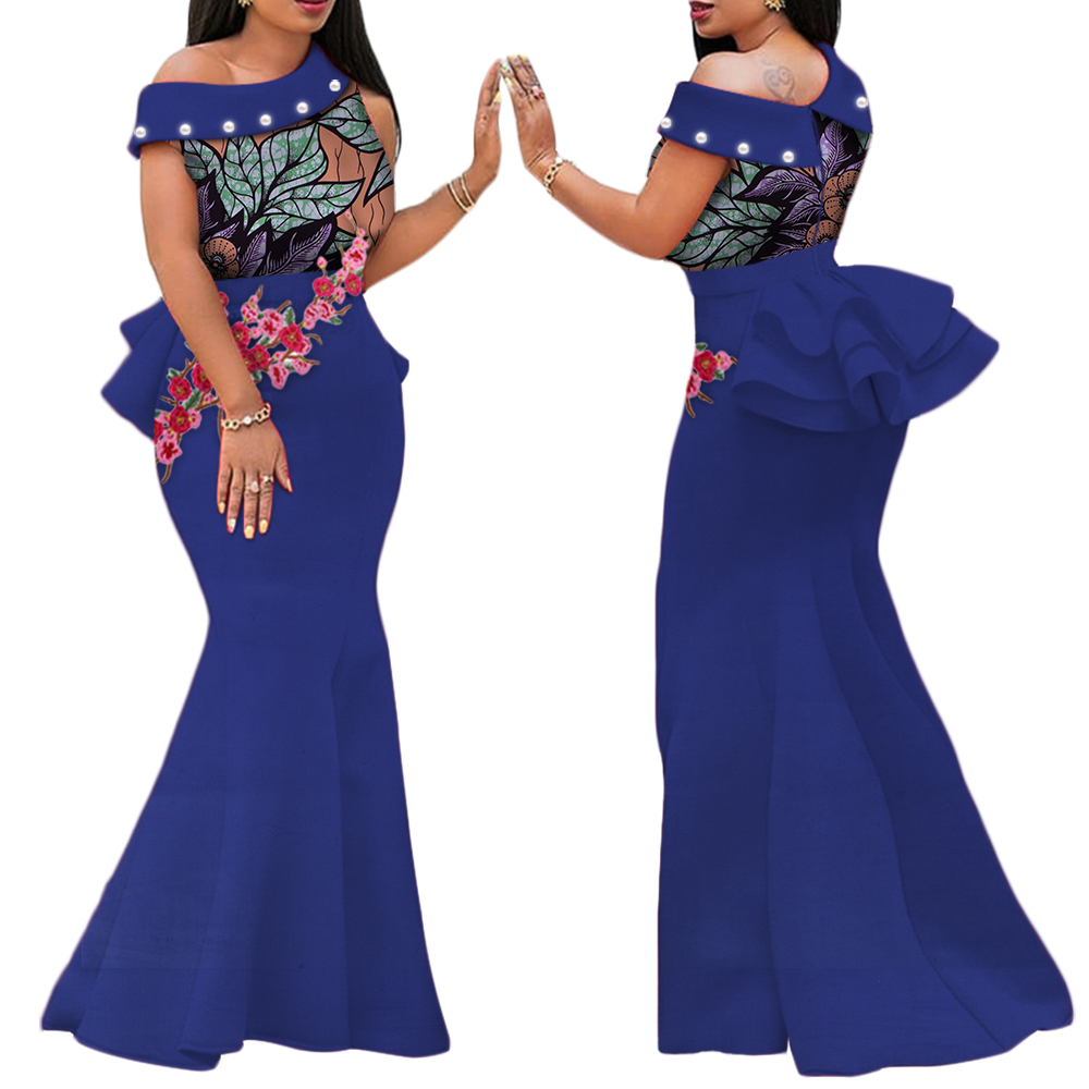 Robe longue à imprimé africain pour femmes, tenue de soirée éducative, vêtements traditionnels africains, WY444