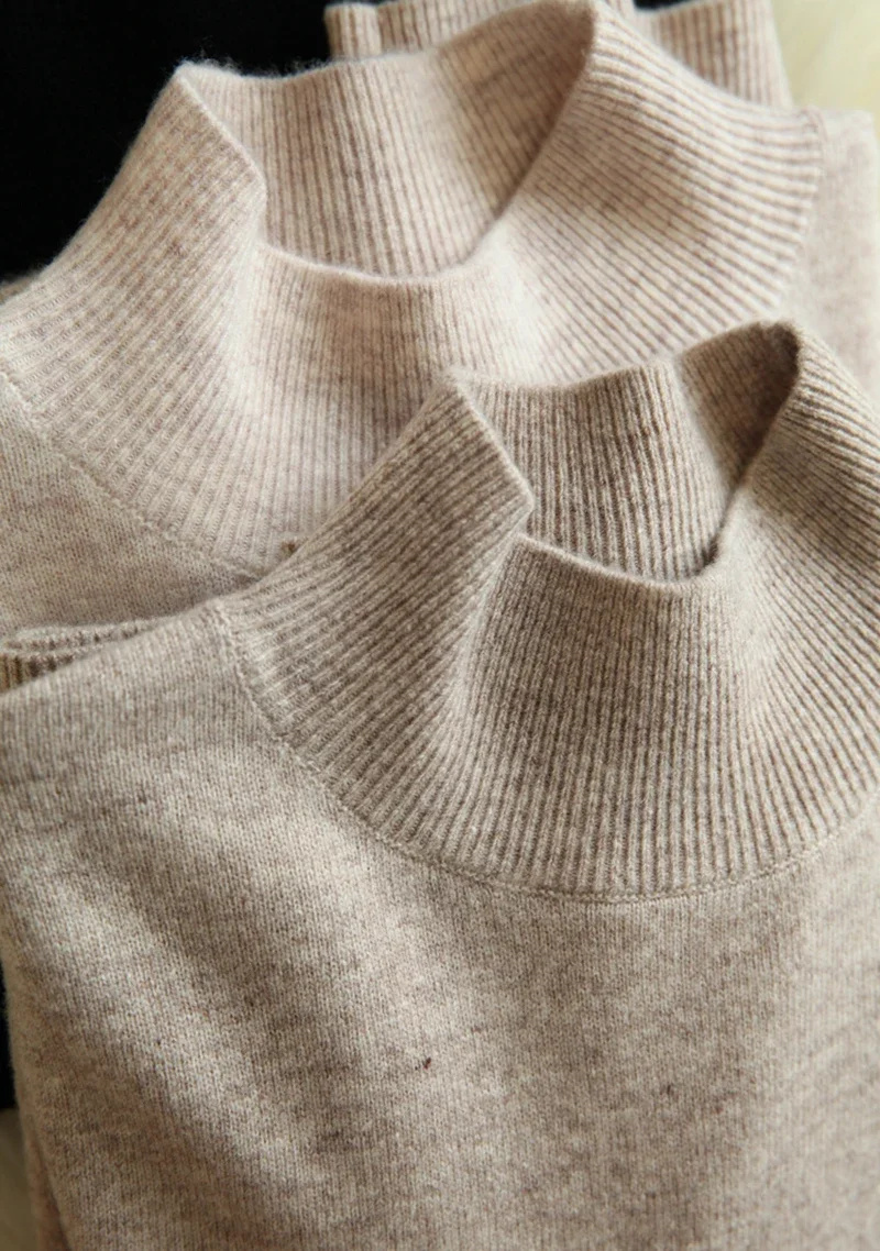 Automne hiver chic bas chandails femmes mode col roulé Pull mince à manches longues tricoté Pulls doux chaud Pull Femme haut