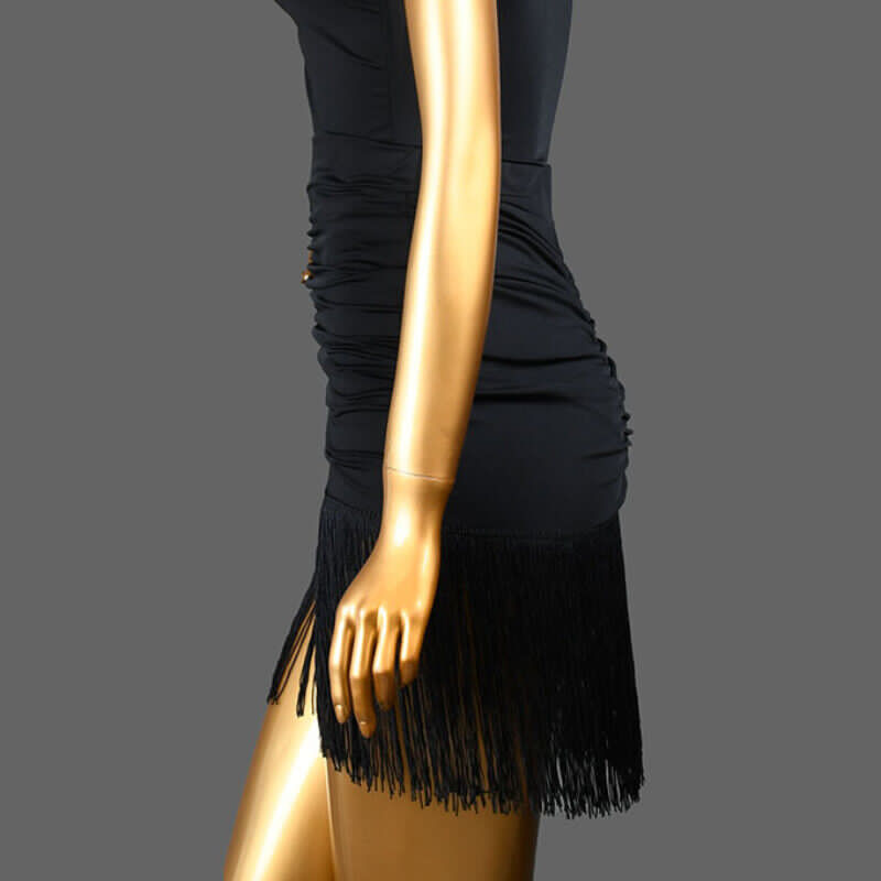 Jupe de brevLatine Noire à Franges pour Femme, Costume à Volants, de Salle de Bal, Régions ba, Samba, Tango, Chacha