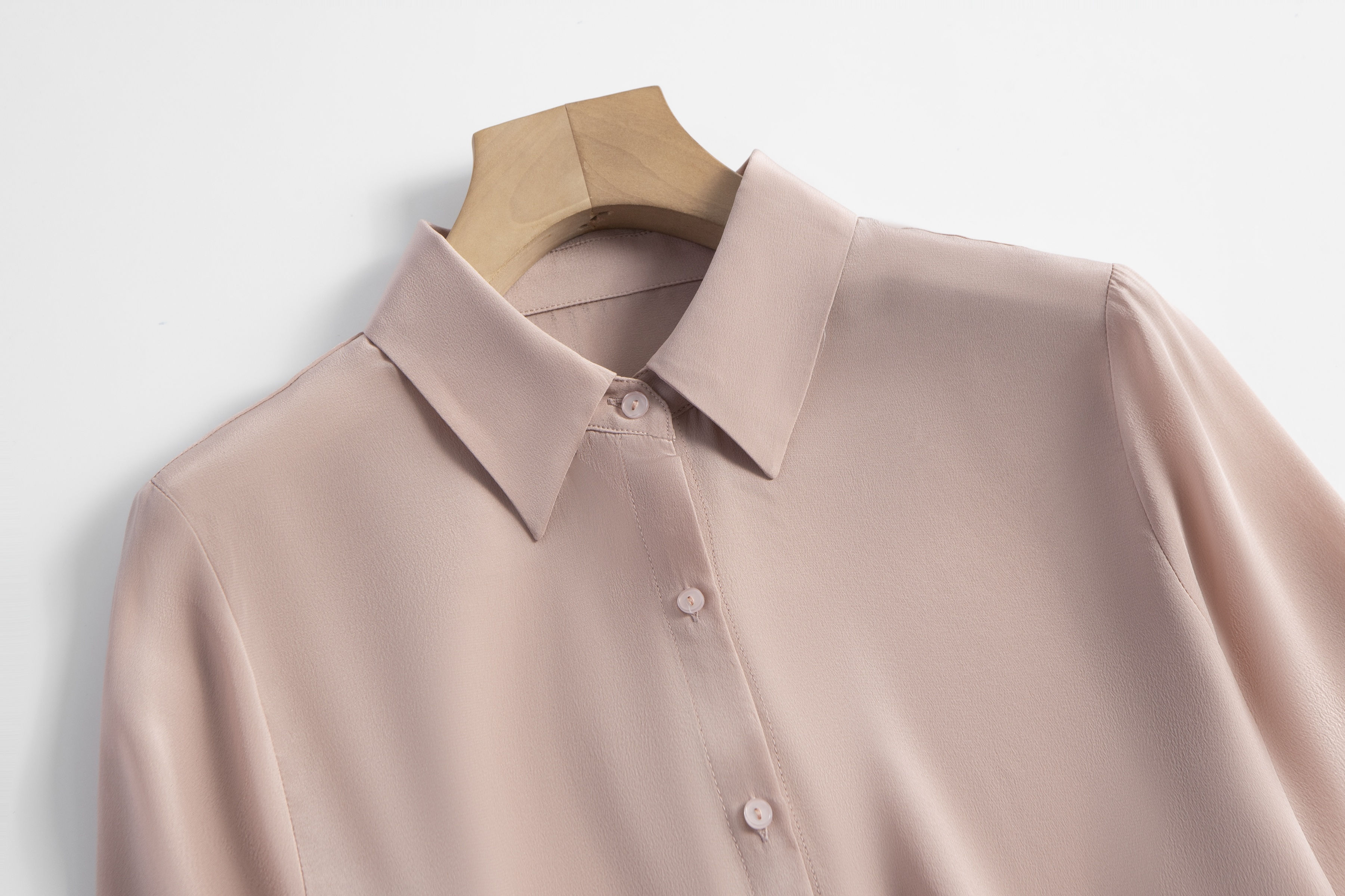 Chemise à revers en crêpe de Chine 100% soie de mûrier, été et automne, facile à assortir, décontractée, manches longues
