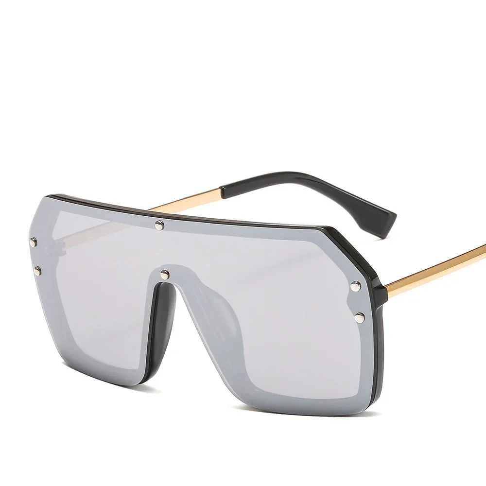 Lunettes de soleil carrées surdimensionnées rétro noires pour femmes, lunettes de protection UV400, grand cadre, marque de luxe