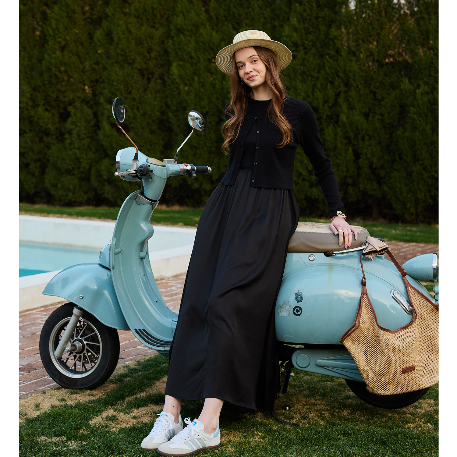 Robe sans manches AP SS26 pour femme, jupe à taille élastique, cardigan en maille torsadée, vêtements élégants