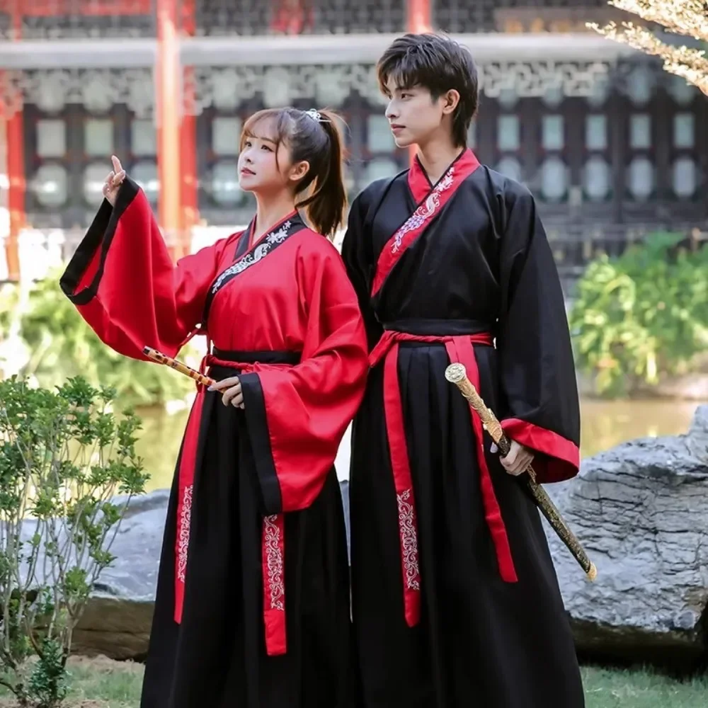 Ensemble de 2 pièces, vêtements traditionnels pour hommes, vêtements Vintage Cosplay chinois Hanfu, robe brodée pour femmes, vêtements de Style ethnique