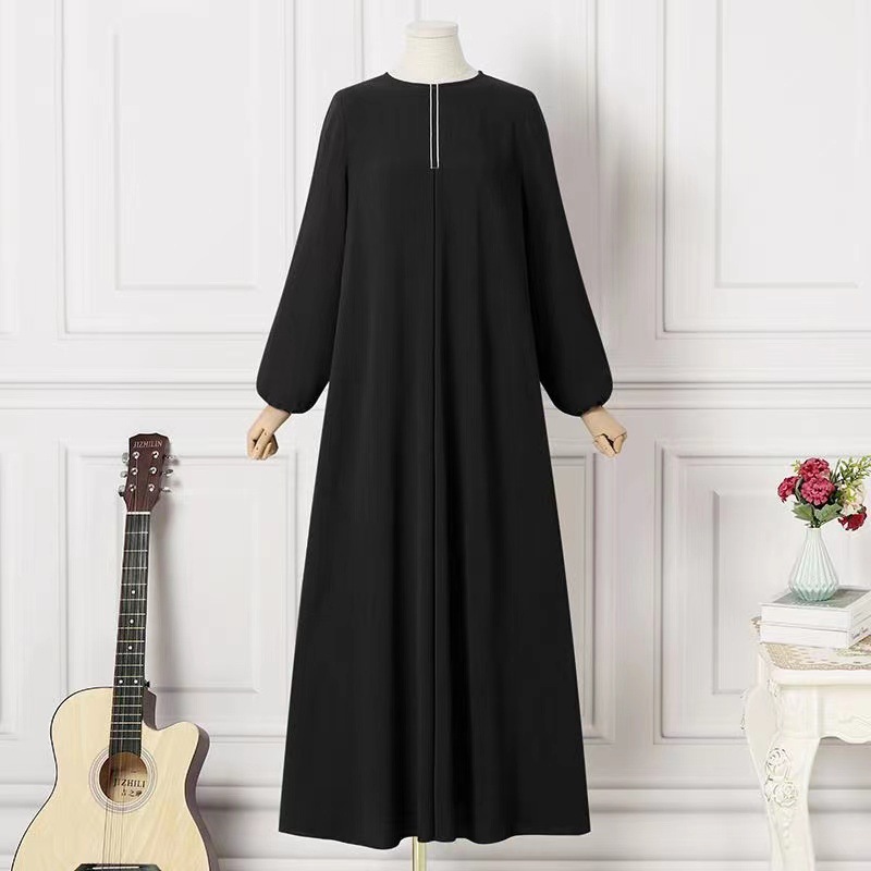 Robe Longue pour Femme Musulmane, Vêtement Éducatif, Eid Abaya, Dubaï, Arabie Saoudite, Maroc, Jalabiya, Ramadan, Couleur Unie, Islam Modeste