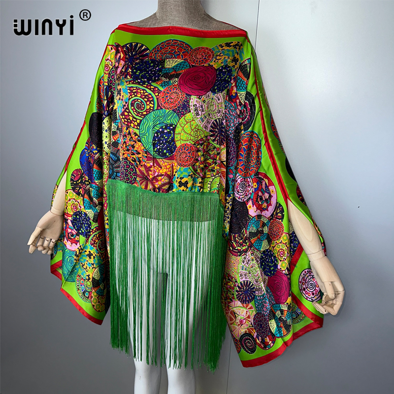 WINYI mode gland imprimé robe ample plage couverture élégante mode maxi caftan vacances d'été africain wamen robe de soirée