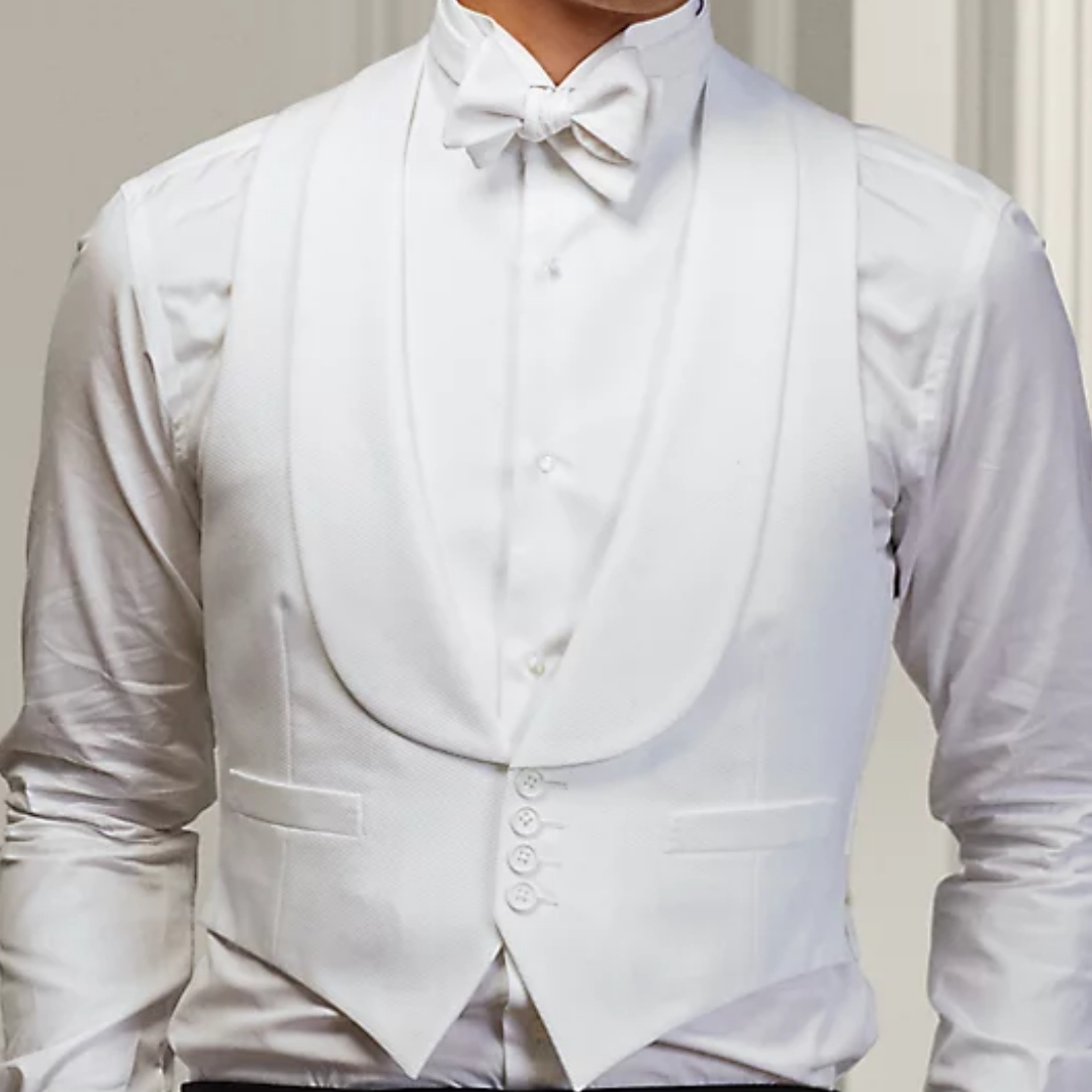 Gilet blanc avec revers pour hommes, gilet solide à bouton unique pour fête de mariage, Banquet, travail d'affaires, costume décontracté quotidien pour hommes