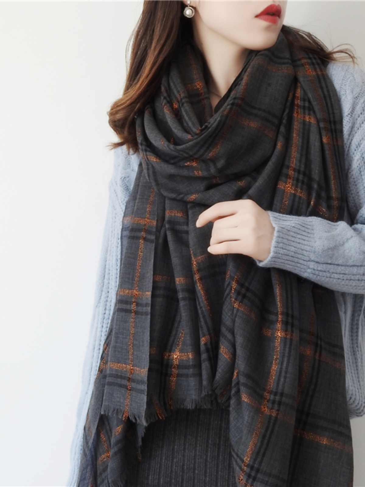 Femmes cachemire écharpe avec chaud longues enveloppes écharpe automne écharpe angleterre classique Plaid cachemire foulards 2020 mode luxe châle