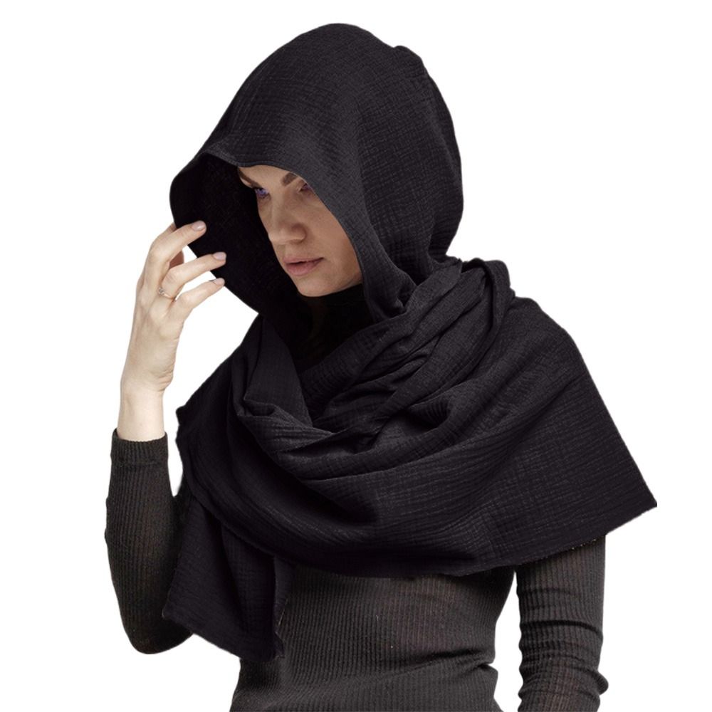 Écharpe châle écharpe Cape utilisation multifonctionnelle doux multifonctionnel capuche mode couleur unie lin coton capot capuche