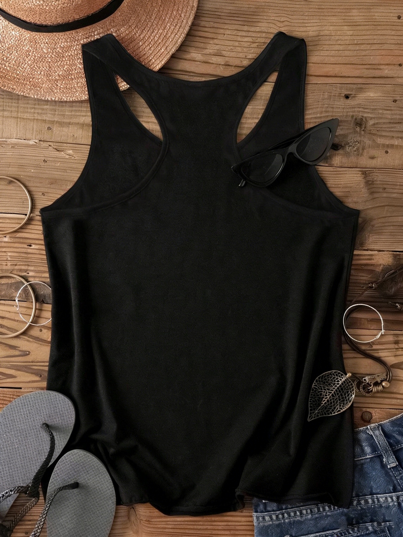 Tenue d'été pour femmes grandes tailles, lunettes de soleil amusantes, débardeur imprimé raton laveur, haut décontracté noir sans manches style High Street