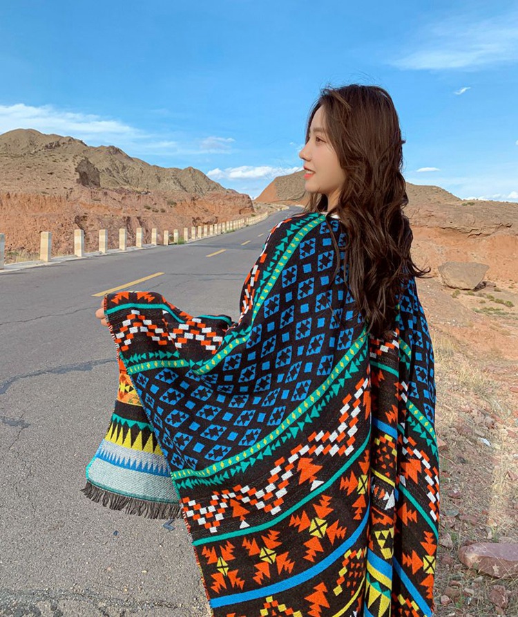 Poncho bohème à fleurs pour femmes, capes Everaks, haut rouge, glands chics, vêtements d'extérieur vintage, automne 2021