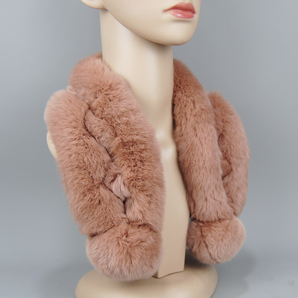 Nouveau Style dame qualité 100% réel fourrure silencieux femmes hiver tricoté réel Rex lapin fourrure écharpe naturel chaud Rex lapin fourrure foulards