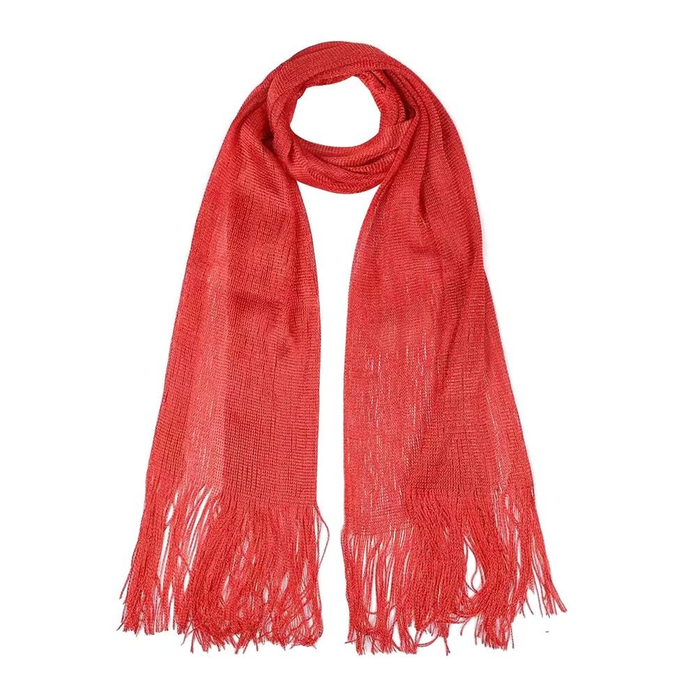 Écharpe en soie fine et brillante à franges en dentelle, style éventail ajouré, cache-cou tendance pour le printemps, l'été et l'automne, Hijab