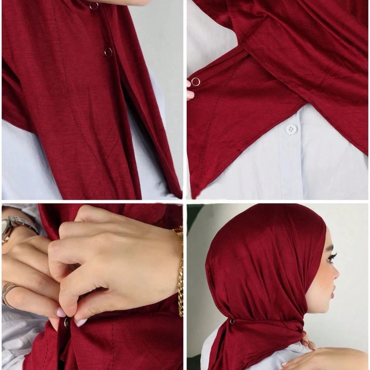 Nouveau hijab en jersey de coton avec bouton, hijab sport instantané musulman, foulard islamique tendance, turban Ramadan 130*167cm