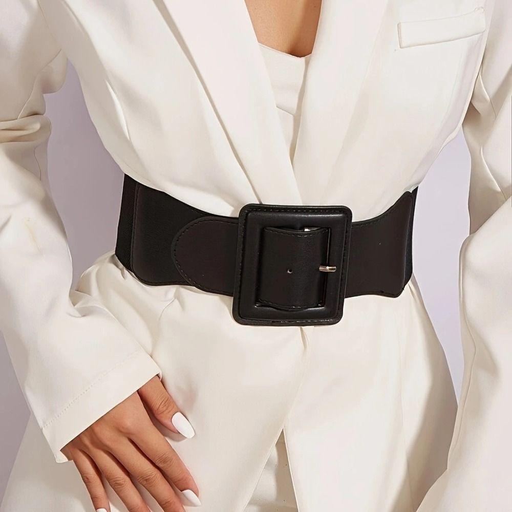 Ceinture large commissionnée pour femme, sangle de taille carrée, style environnemental punk, mode décontractée