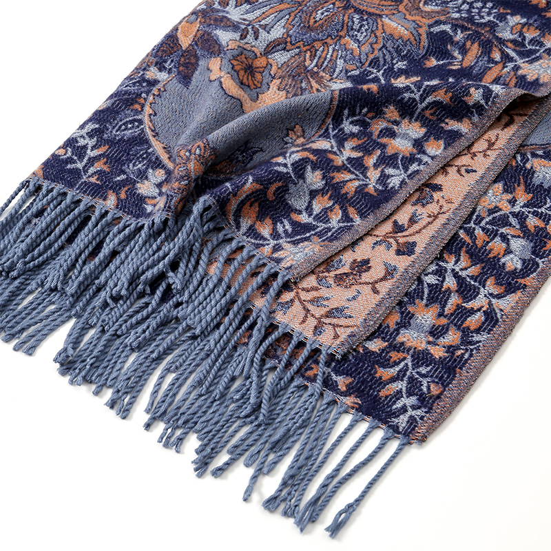 Écharpe Jacquard Paisley en cachemire épais pour femme, châle classique à pampilles, col chaud, enveloppe d'hiver, Pashmina Floral, à la mode, 2024