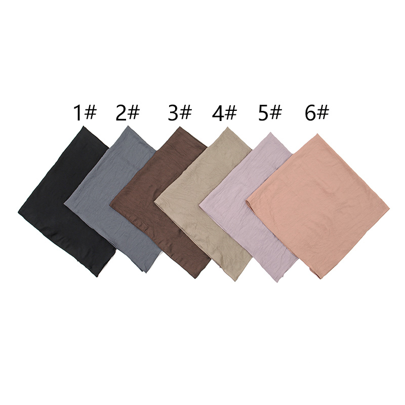 Nouveau foulard carré pour femmes musulmanes Hijab Turban foulard châles tête enveloppement couleur unie foulards islamique Sjaal Bandanas 90*90 cm