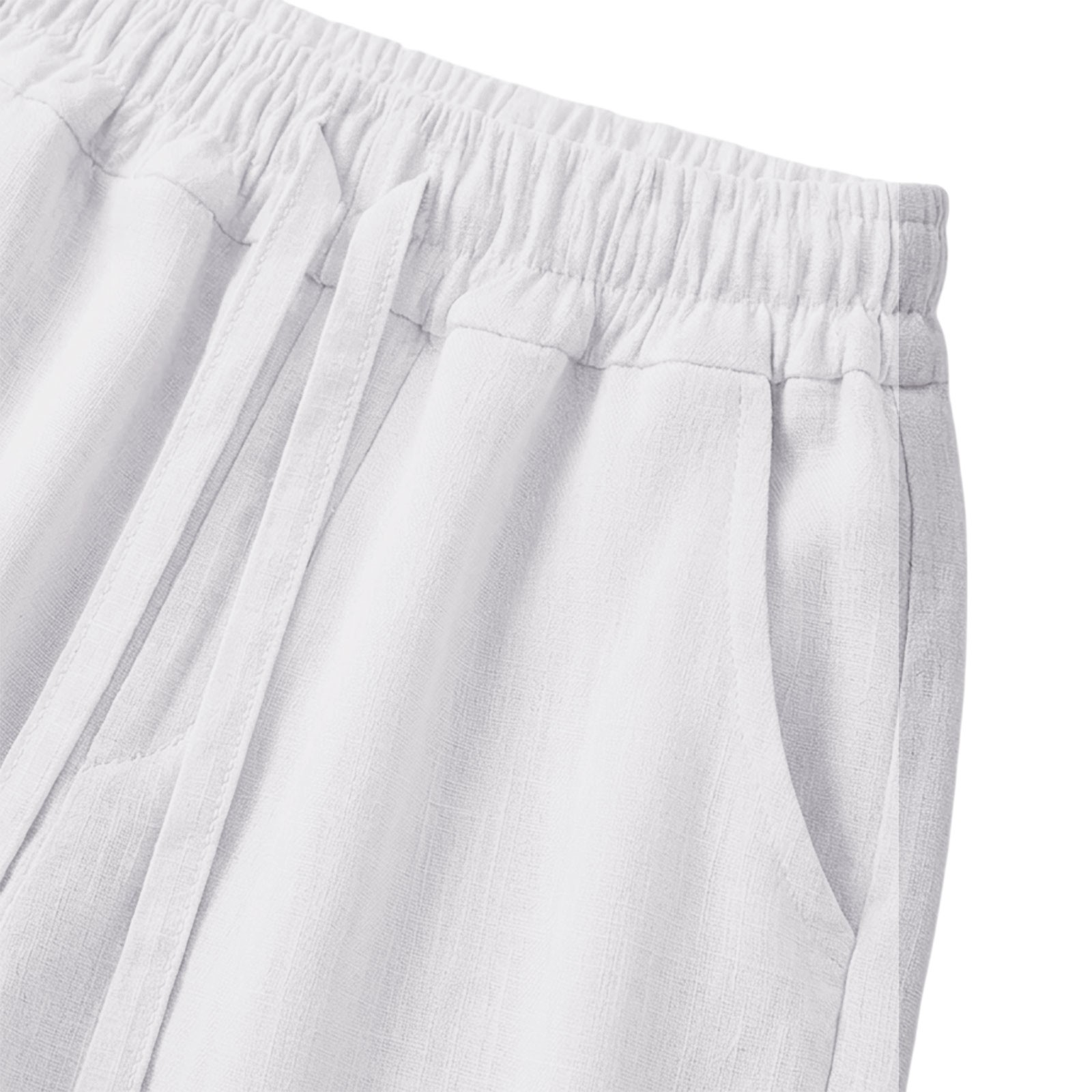Pantalon Capri ample en coton et lin pour femme, coupe décontractée, taille haute, ourlet incurvé, style coréen, idéal pour le bureau, été