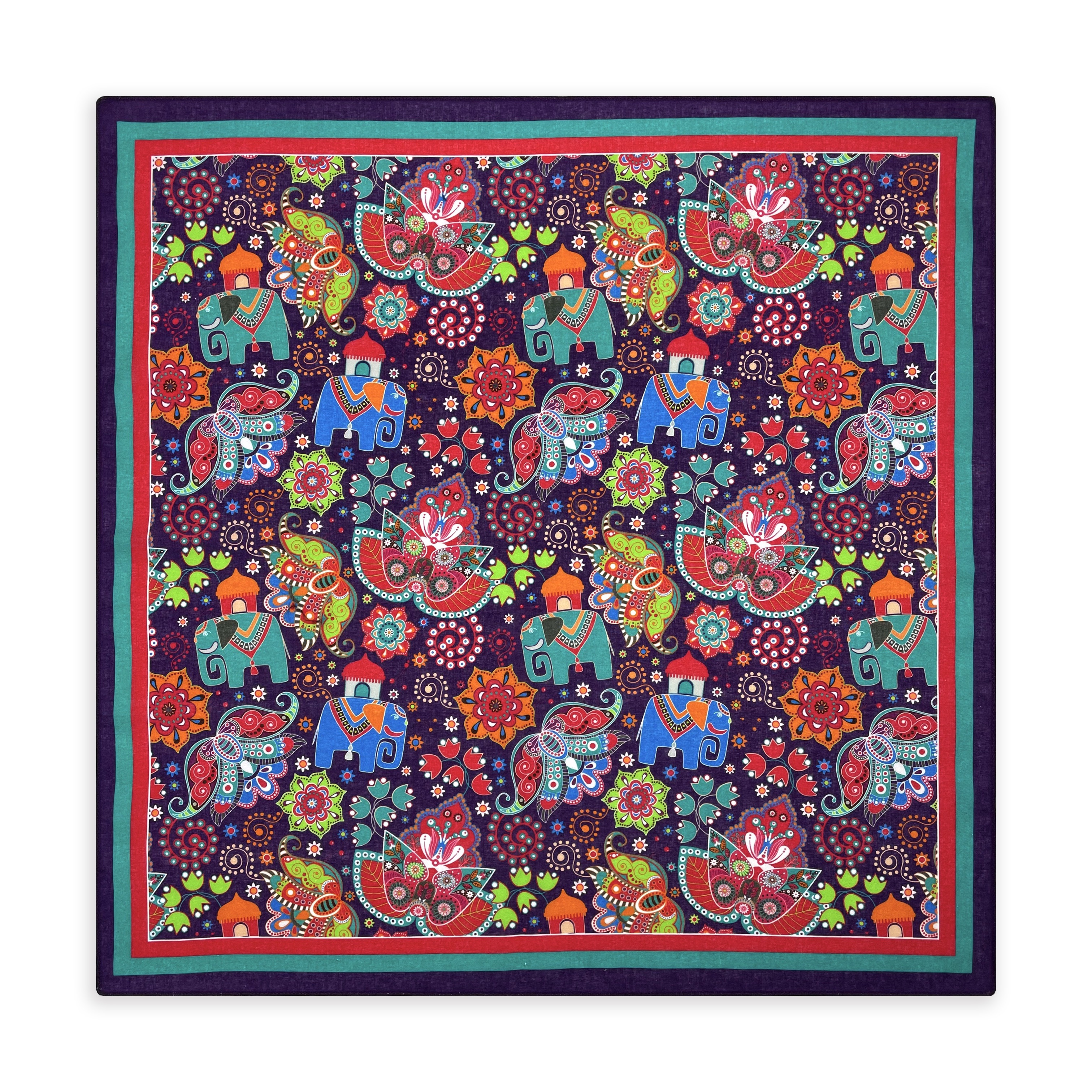 Nouveau design tendance, magnifique foulard carré en coton 100% pour femme, style rétro hip-hop, motif floral, bandana, cadeau pour femmes/filles