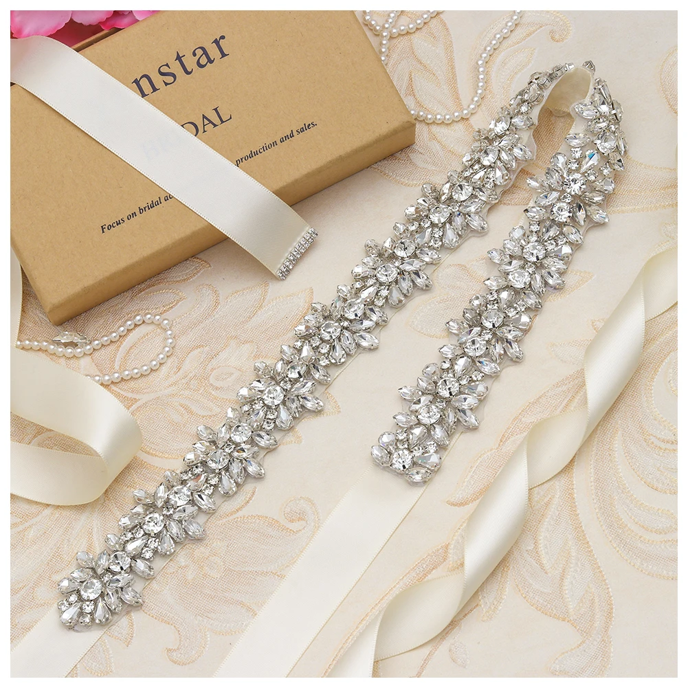 JLZXSY – ceinture en cristal pour robe de mariée, couleur argent, or Rose, faite à la main, luxueuse, ornée de strass