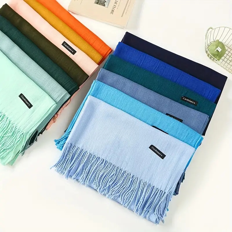 Écharpe Pashmina pour femmes, châles et enveloppes pour robes de soirée, voyage, bureau, hiver, mariage, sensation en cachemire, grandes écharpes