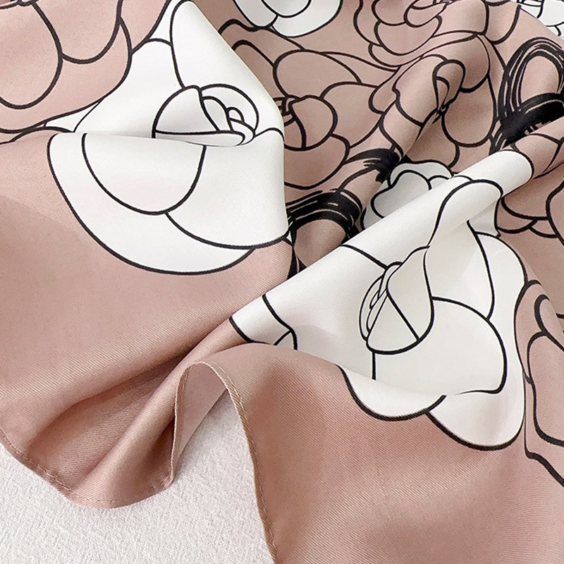 Écharpe en sergé de camélia pour femme, foulard de plage, crème solaire, châle féminin, hijab pour cheveux, enveloppes de la présidence, bandanda, 90cm, mode